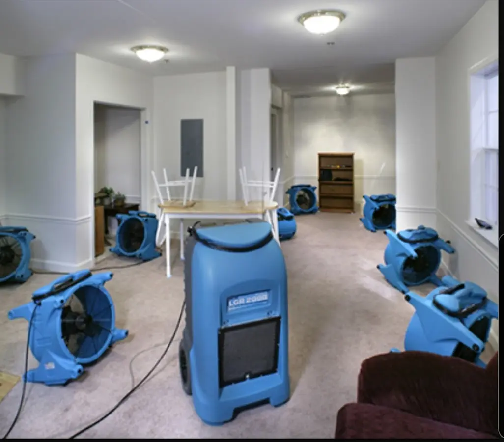 Air movers and dehumidifier setup for Water Extraction & Removal in Sartell